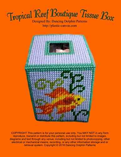Tropical Reef Boutique Tissue Box Cover: Plastic Canvas Pattern
