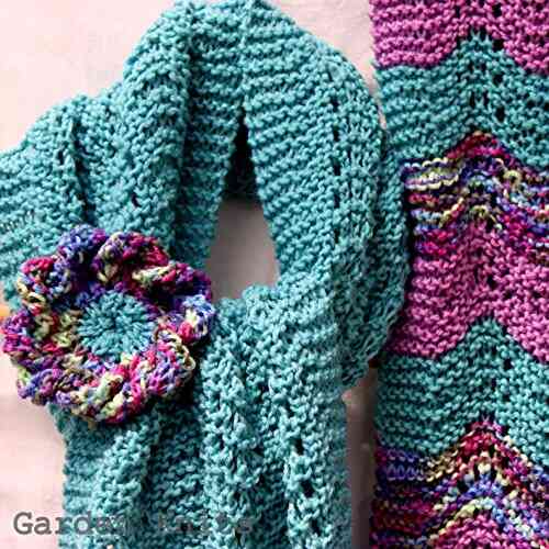 Spring Lace Scarf And Statement Flower Corsage Knitting Pattern