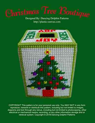 Christmas Tree Boutique Tissue Box Cover: Plastic Canvas Pattern