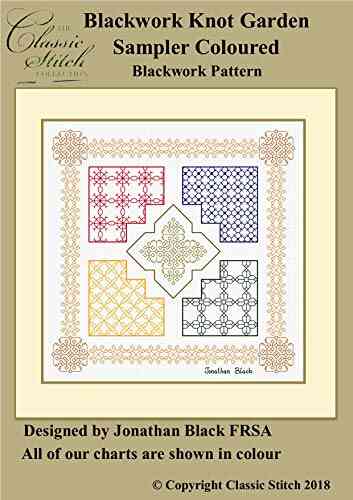 Blackwork Knot Garden Sampler Coloured Blackwork Pattern