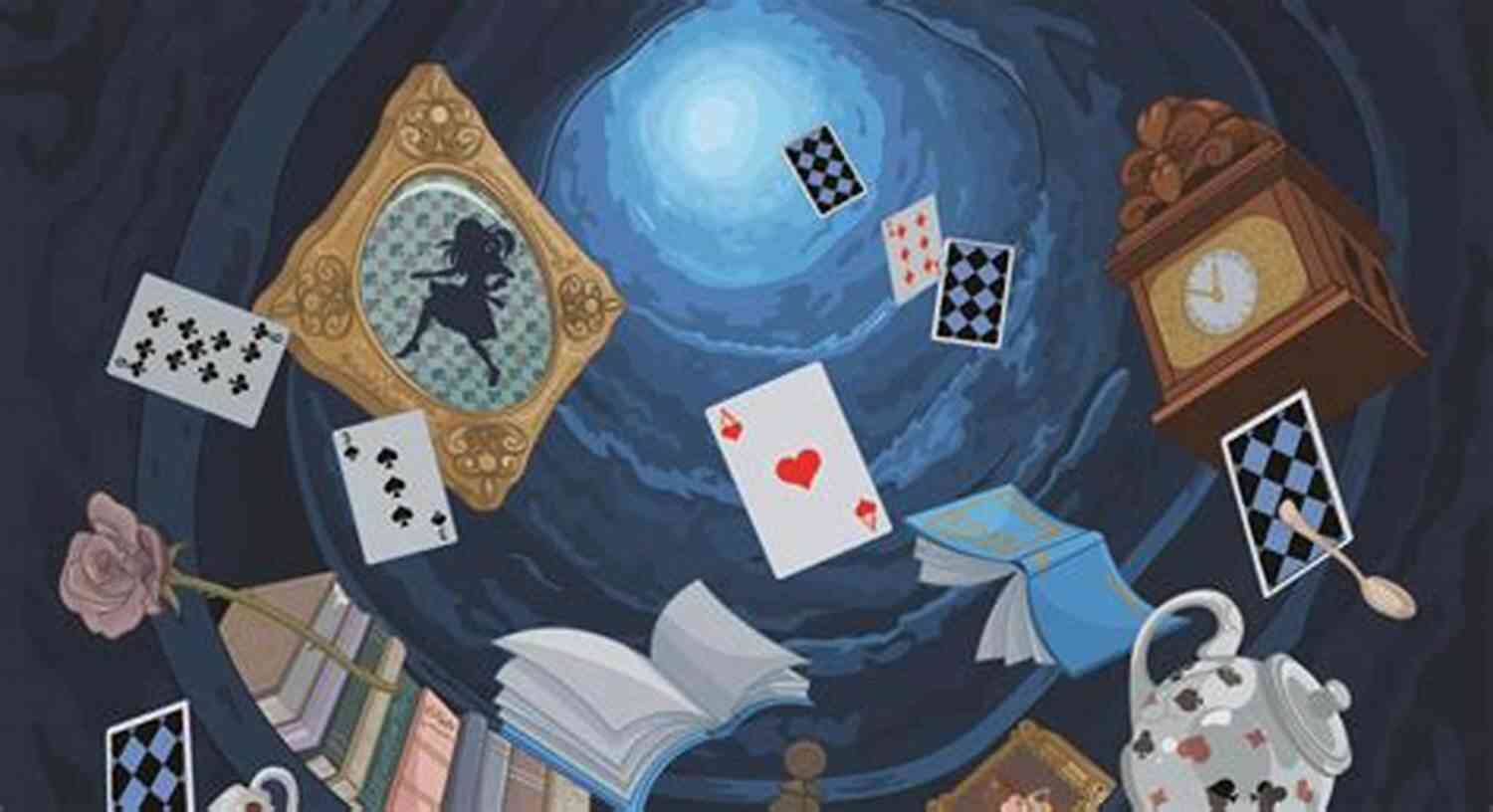 Alice Falling Down The Rabbit Hole Alice S Adventures In Wonderland : Illustrated Edition