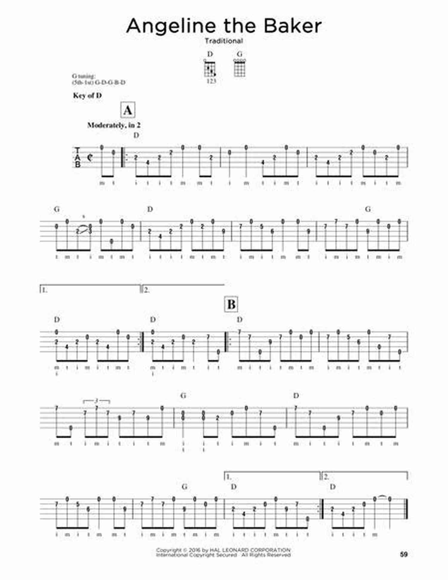 Angeline The Baker Clawhammer Banjo Tab Six Easy Tabs For Clawhammer Banjo Key Of G