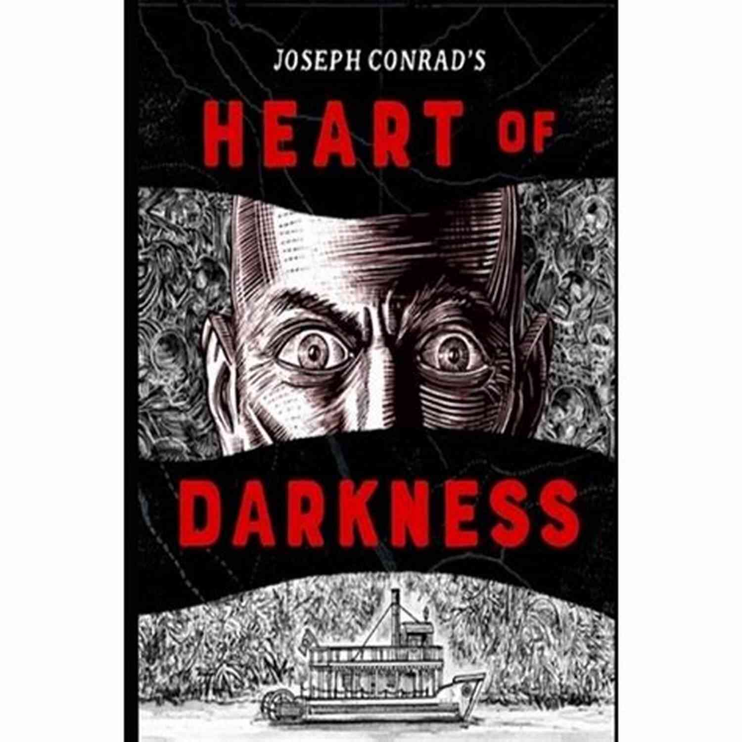 Illustration Of 'The Heart Of Darkness' Book Cover Classic Adventure Stories: Twenty One Tales Of People Pushed To The Limit (Classic): A Timeless Collection Of Gripping Yarns