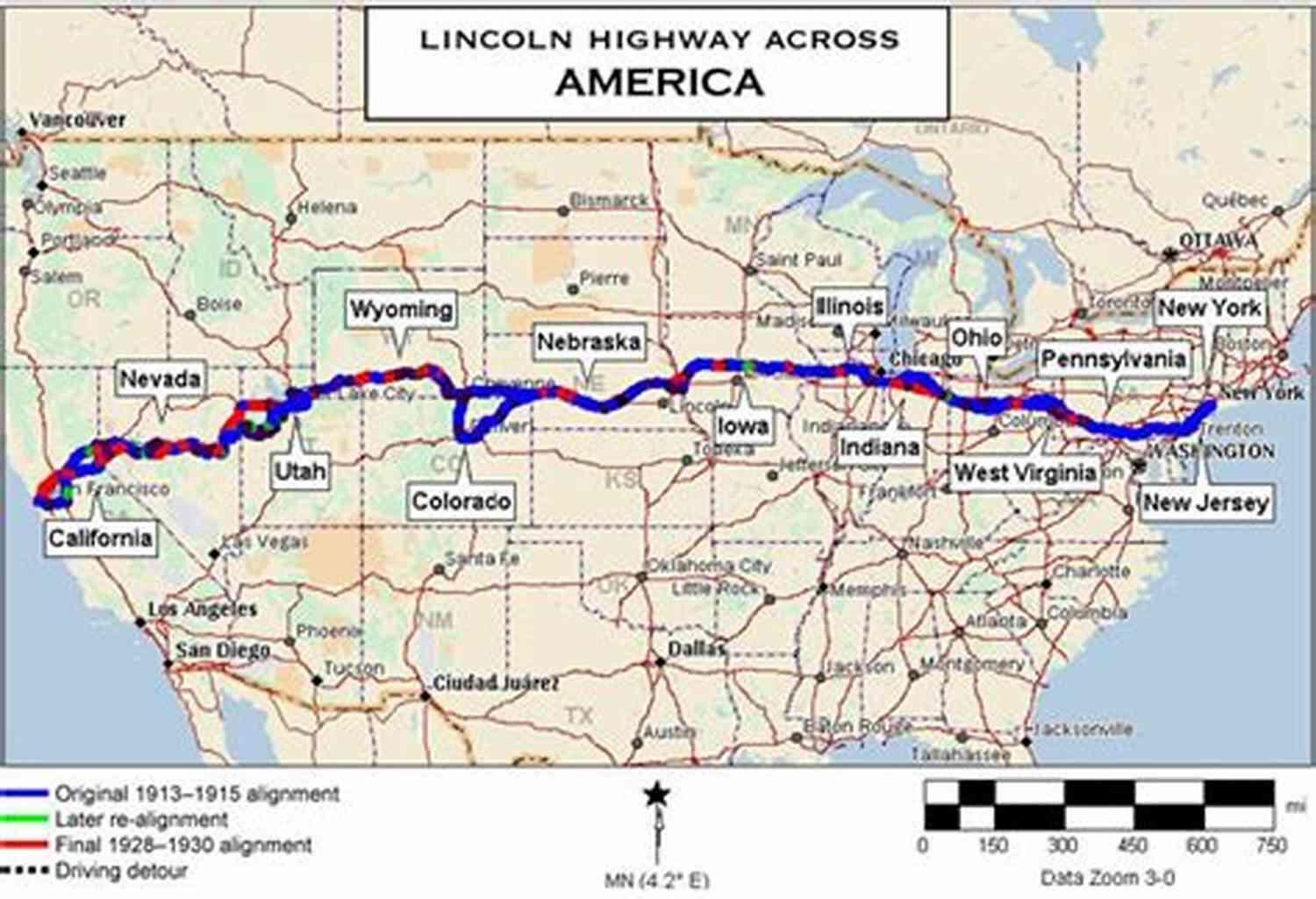 Map Showing The Route Of The Lincoln Highway The Lincoln Highway: A Novel