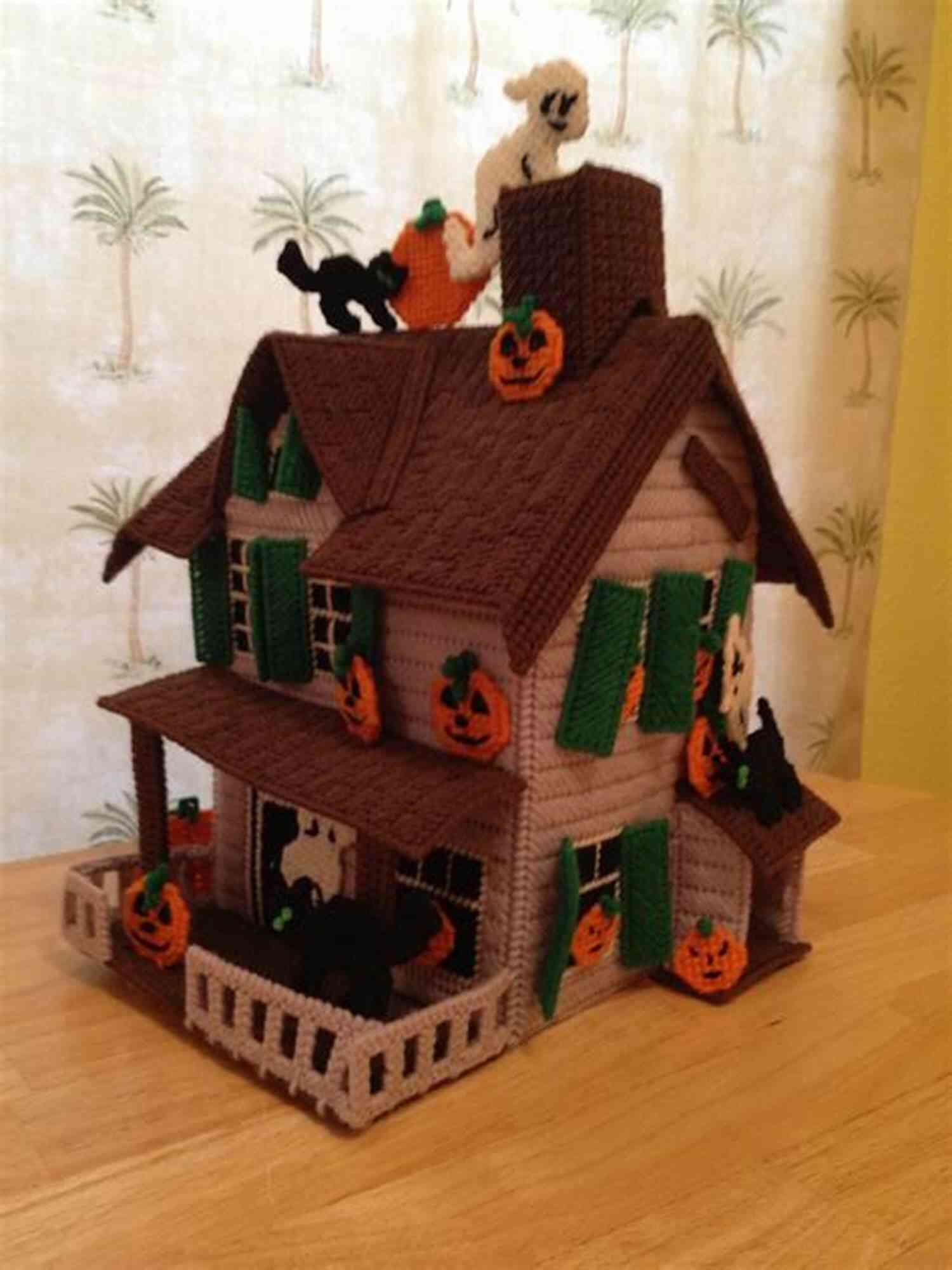 Plastic Canvas Sheet Halloween Time Haunted House: Plastic Canvas Pattern