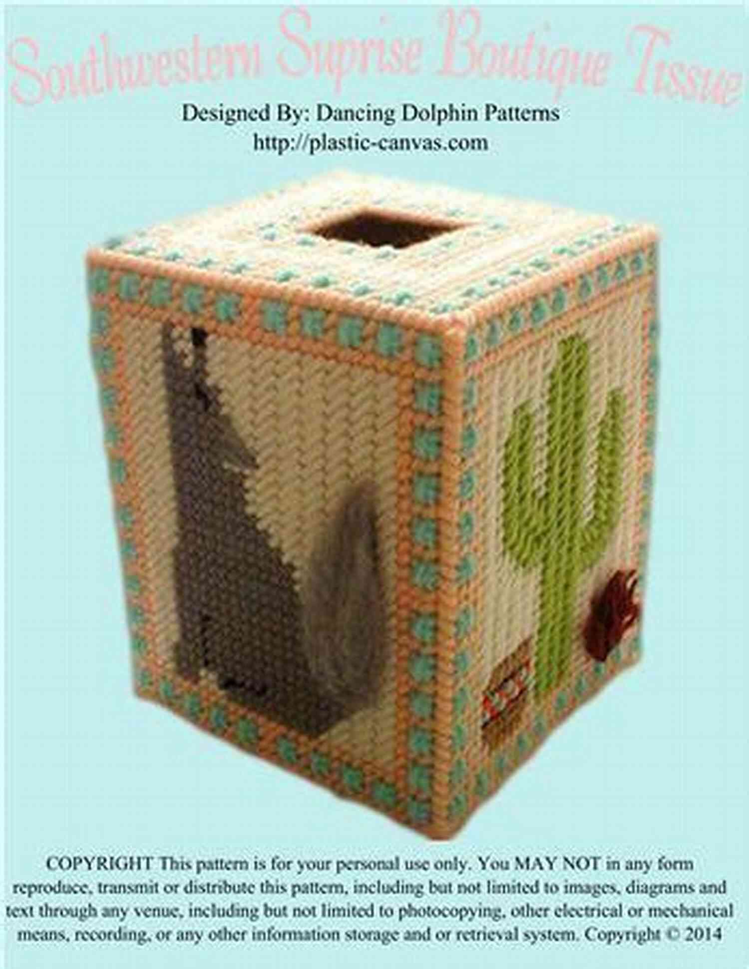 Southwestern Surprise Boutique Tissue Box Cover Southwestern Surprise Boutique Tissue Box Cover: Plastic Canvas Pattern