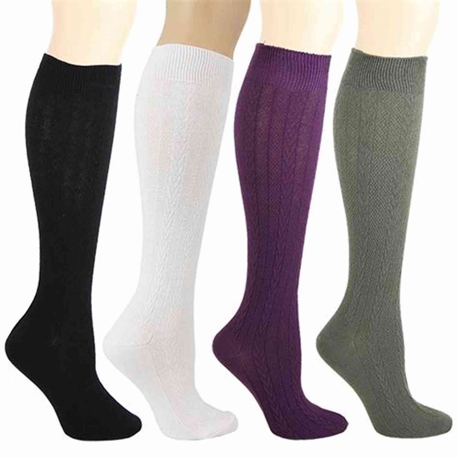 Textured Cable Knit Socks Thigh High Chunky Socks Knitting Pattern