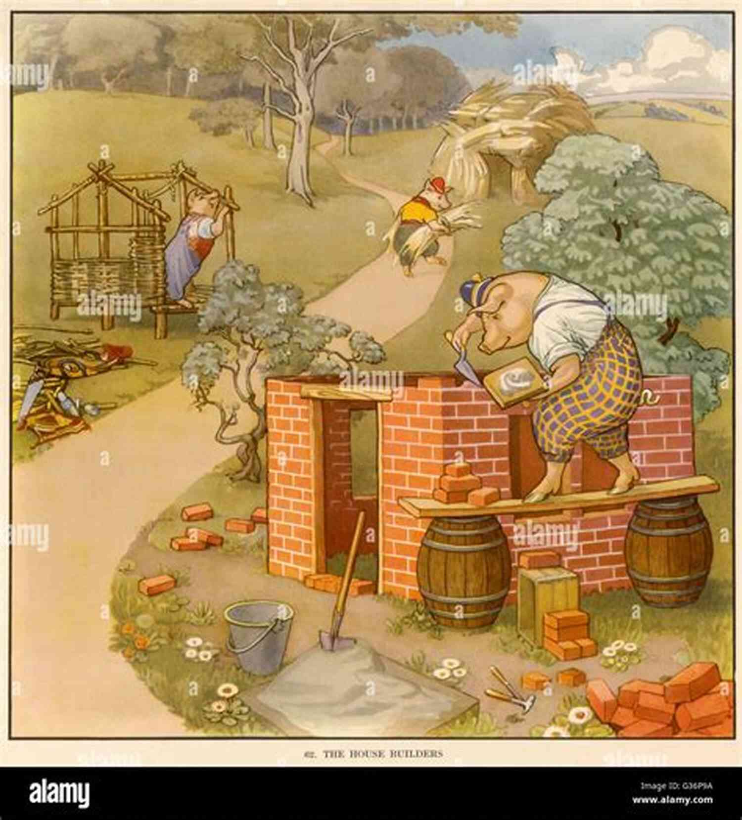 Three Little Pigs Building Their Houses Made Of Straw, Sticks, And Bricks A One Night Stand With Nine: The Uncommon Side Of Common Stories