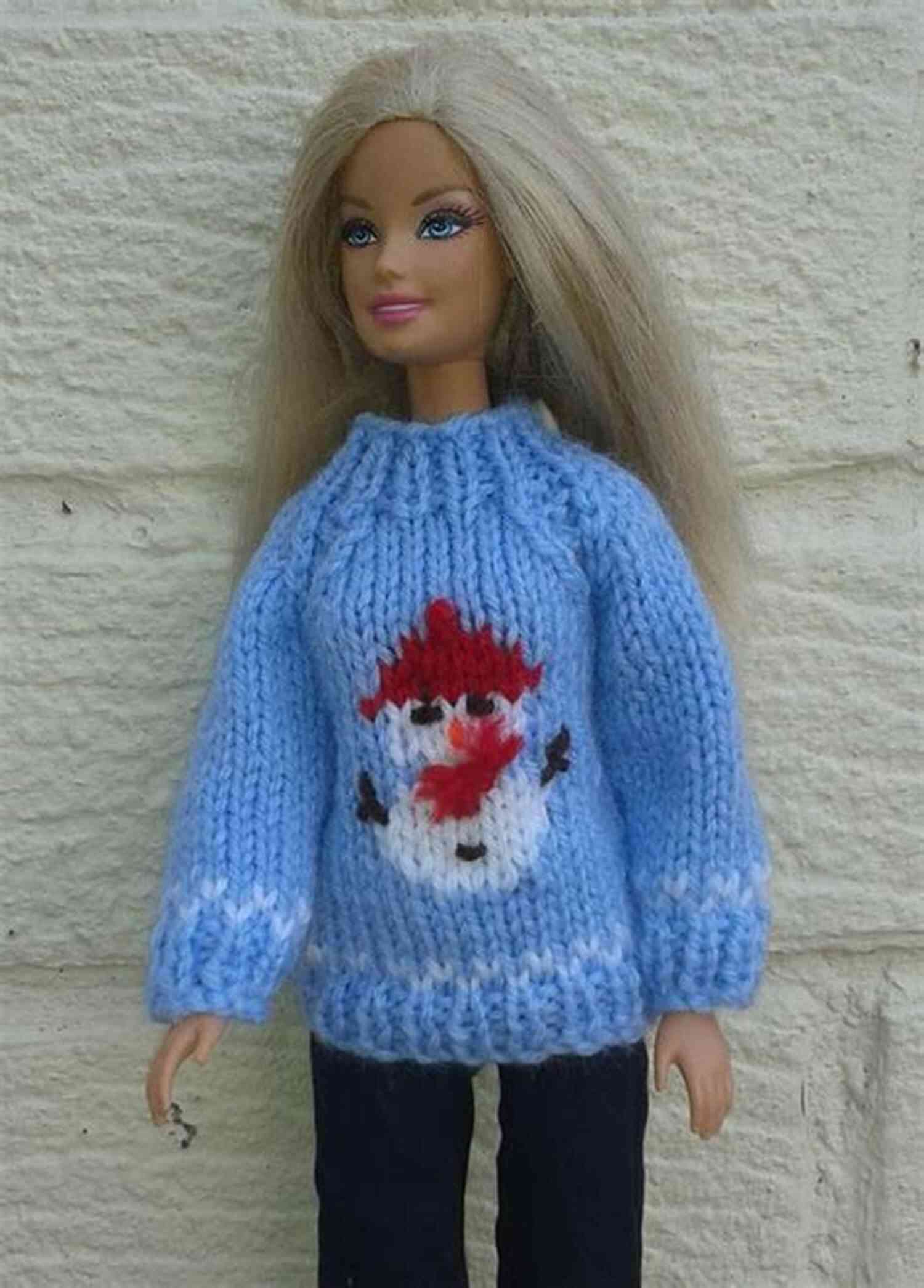Crochet Pattern For A Cozy Winter Sweater For Barbie Crochet Patterns For Barbie And Fashion Dolls